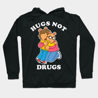 Hugs Not Drugs (Black Tee) Hoodie